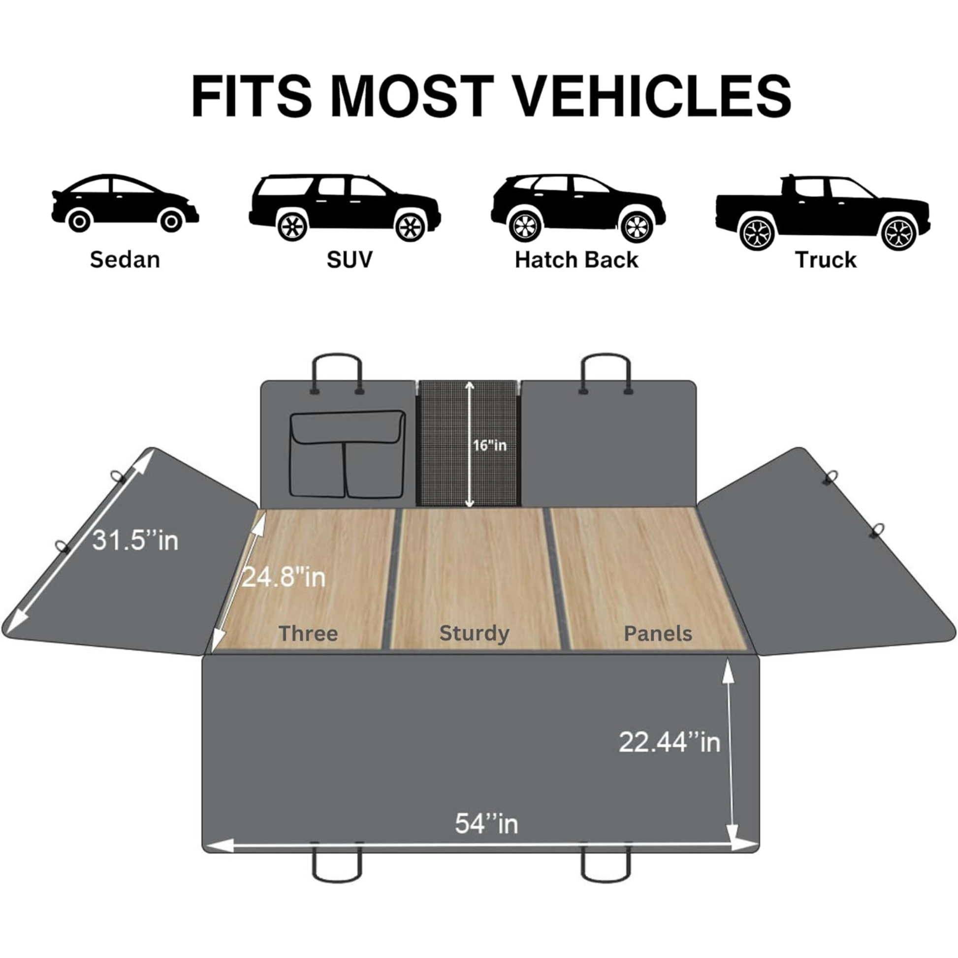 Calming car bed for dogs dimensions and vehicle compatibility for sedans SUVs hatchbacks and trucks